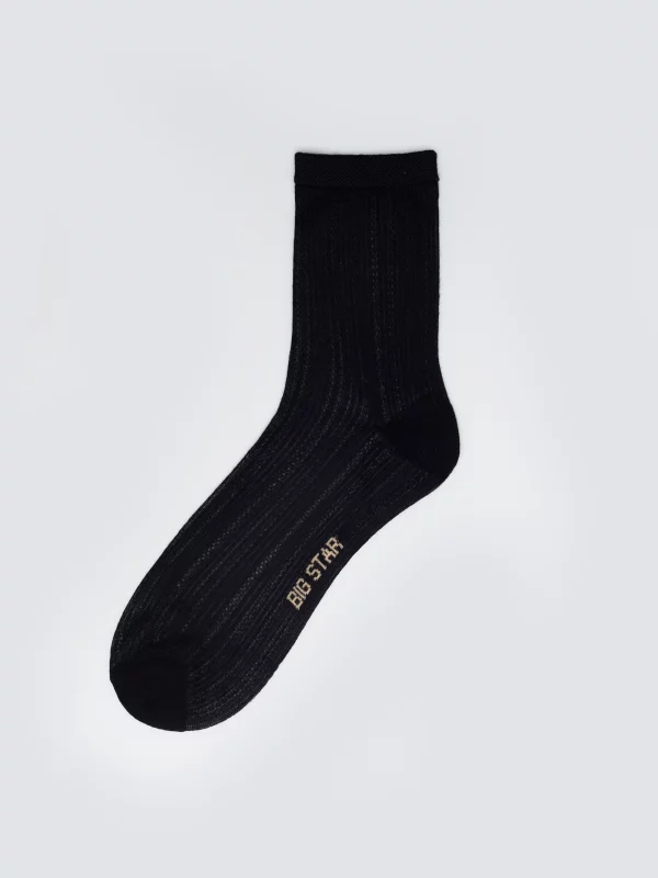 Skarpety damskie ażurowe z wizkozy czarne Holy 906