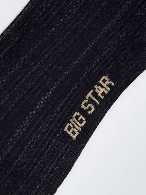 Skarpety damskie ażurowe z wizkozy czarne Holy 906