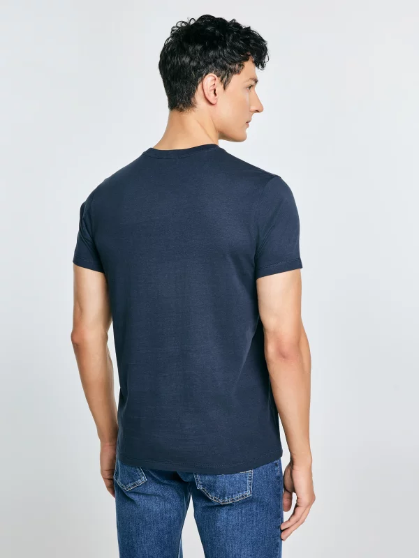 Koszulka męska z nadrukiem granatowa Keren 403