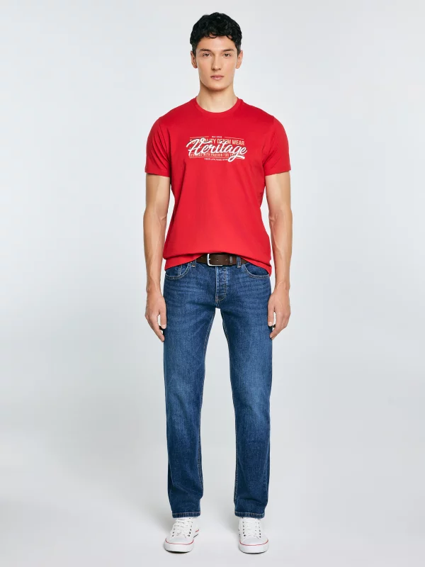 Koszulka męska z nadrukiem czerwona Keren 603