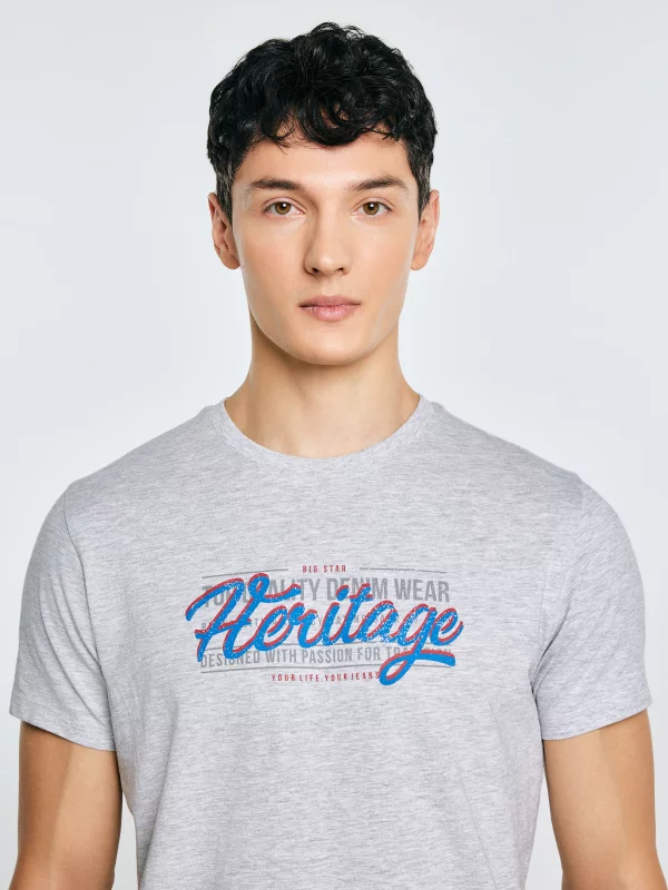 Koszulka męska z nadrukiem szara Keren 902