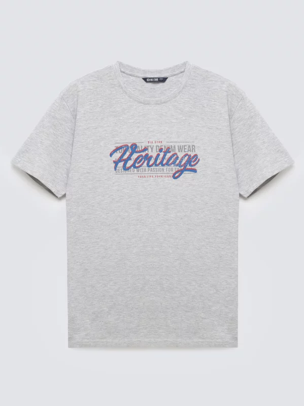 Koszulka męska z nadrukiem szara Keren 902