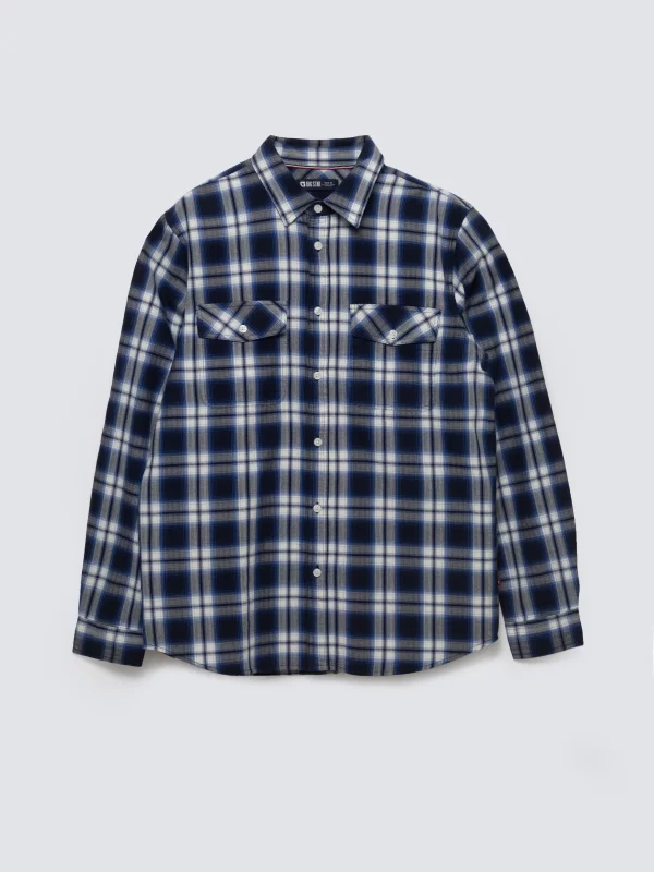 Koszula męska bawełniana w kratę niebieska Koliserson 401