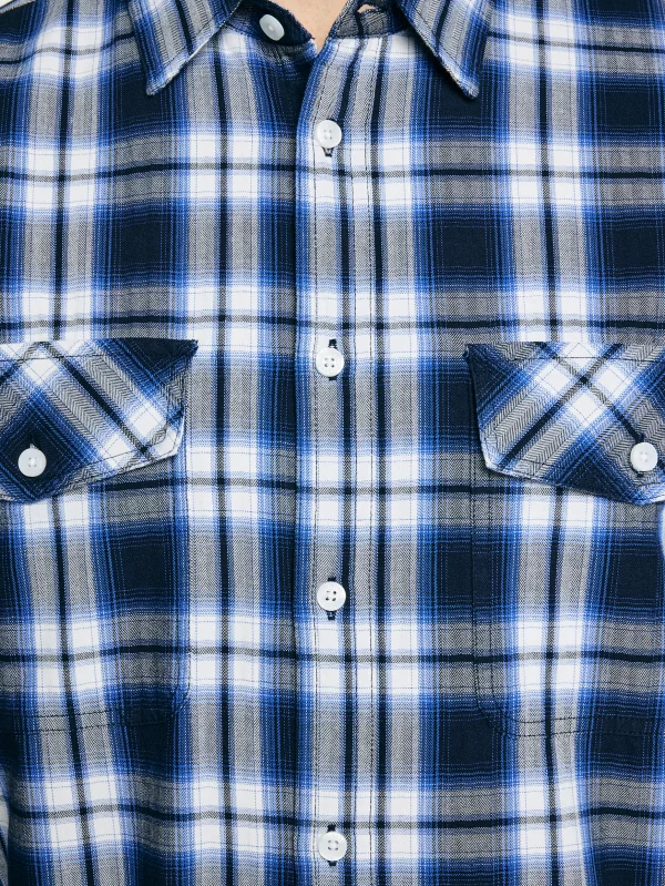 Koszula męska bawełniana w kratę niebieska Koliserson 401