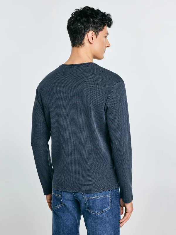 Bluzka męska z długim rękawem granatowa Merrts 403