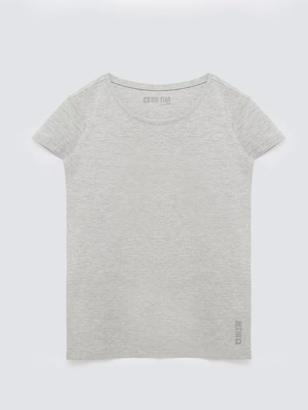 Koszulka damska gładka szara Classic 991