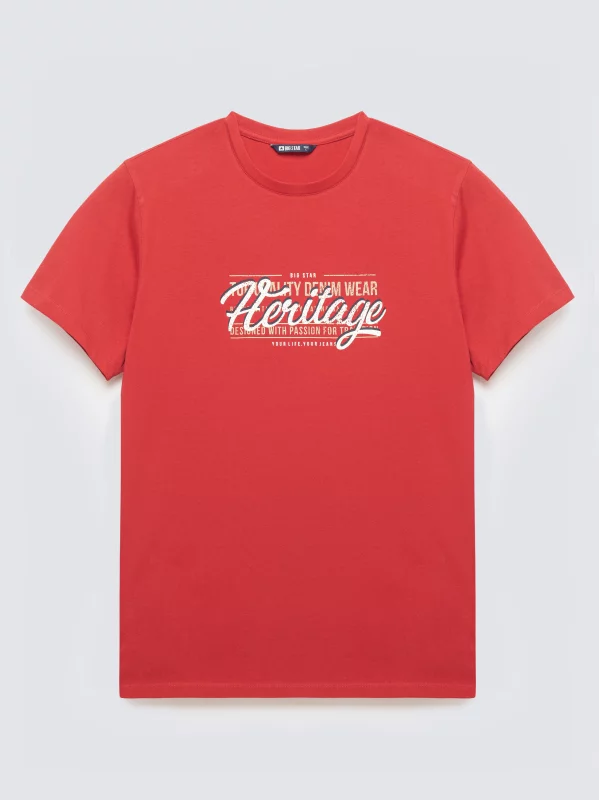 Koszulka męska z nadrukiem czerwona Keren 603