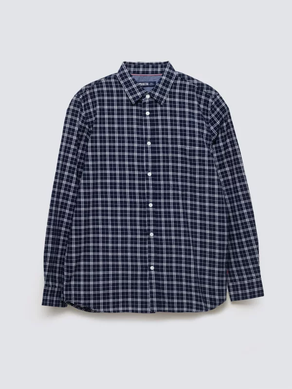 Koszula męska flanelowa w kratę granatowa Meridenisoni 403