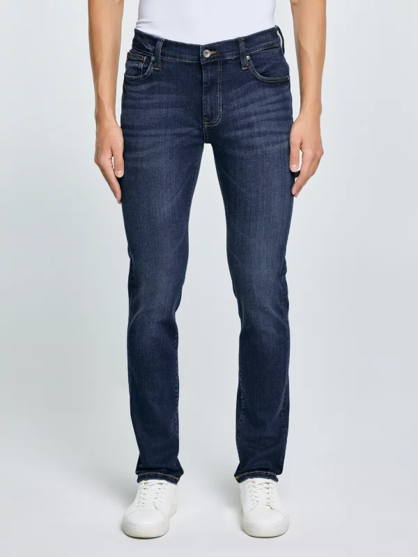 Jeansy męskie dopasowane granatowe Ronan 632