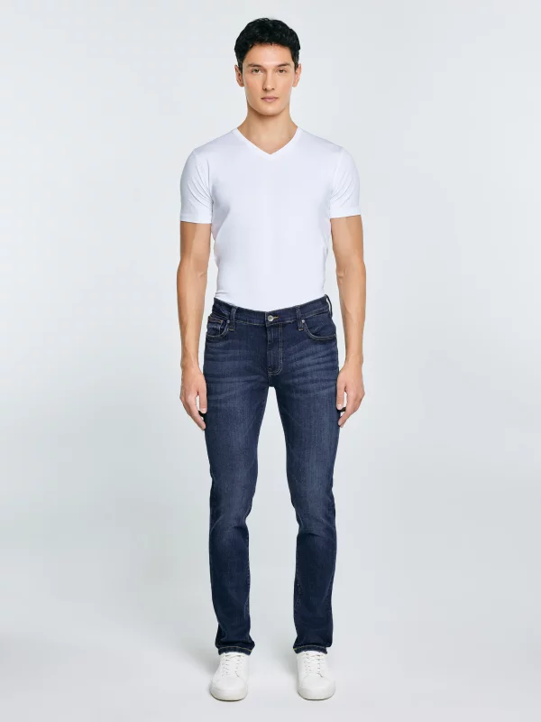 Jeansy męskie dopasowane granatowe Ronan 632