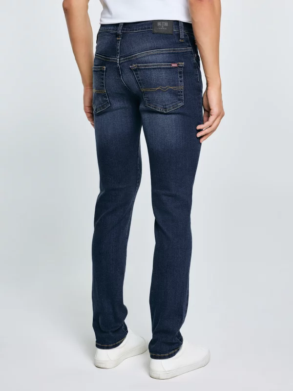 Jeansy męskie dopasowane granatowe Ronan 632