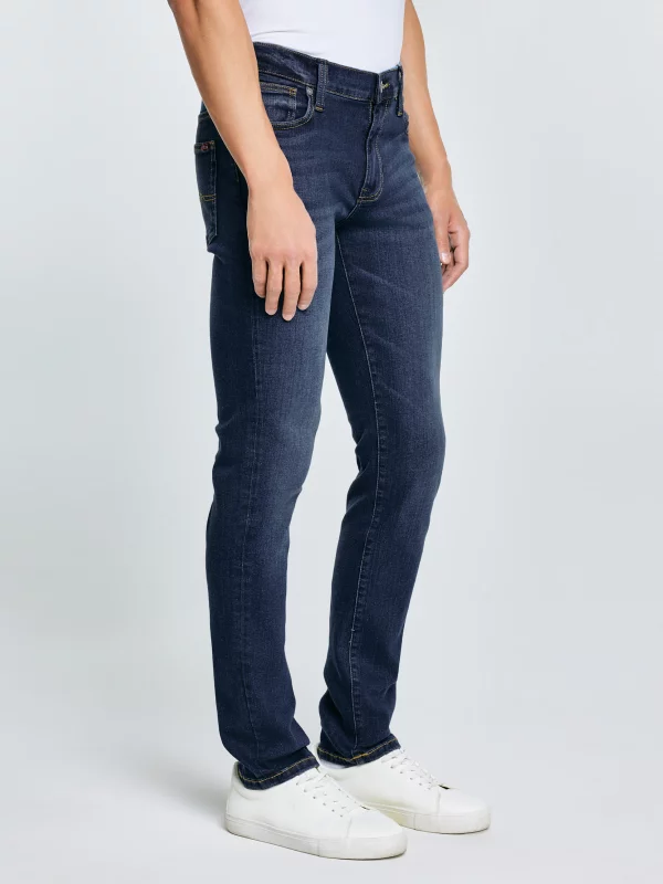 Jeansy męskie dopasowane granatowe Ronan 632