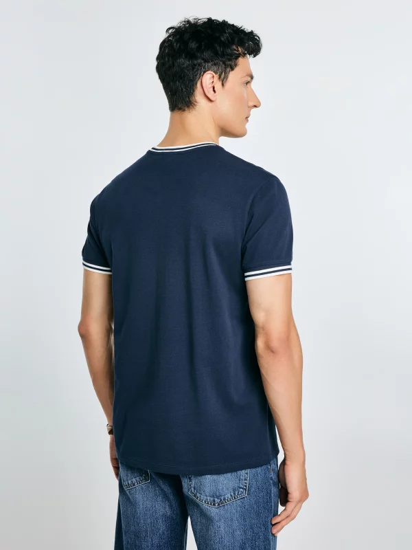 Koszulka męska z kontrastowym wykończeniem grantowa Polias 403