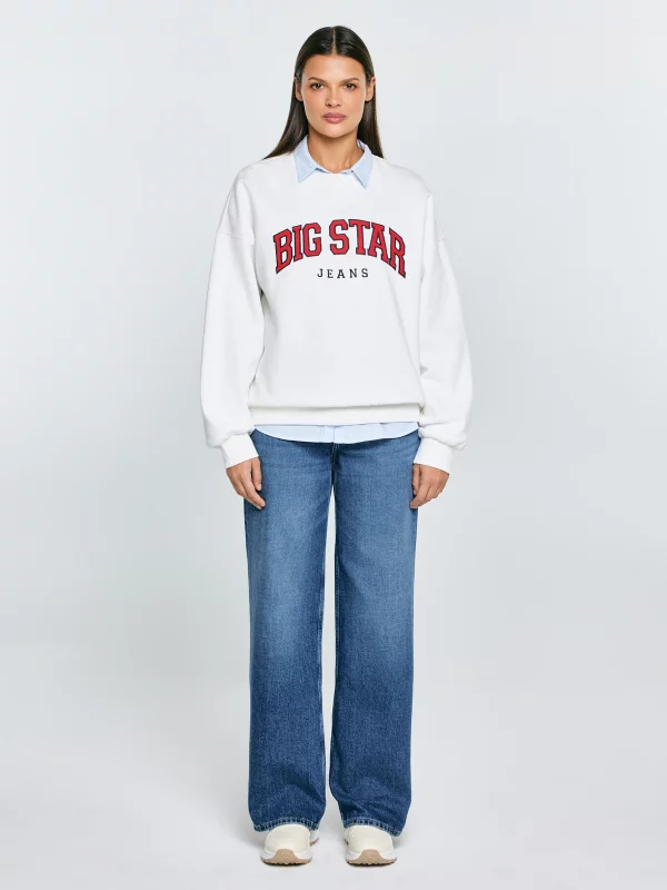 Bluza damska z logo BIG STAR biała Rubena 100