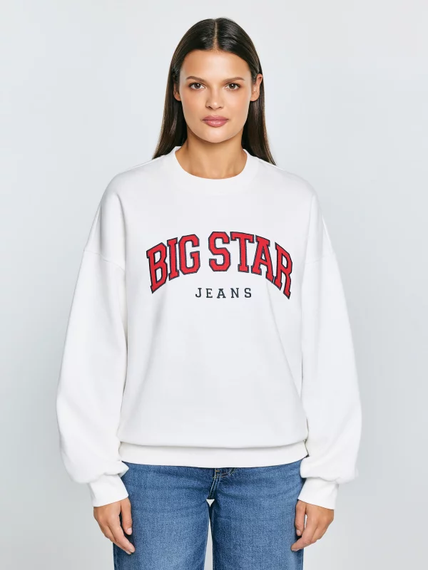 Bluza damska z logo BIG STAR biała Rubena 100