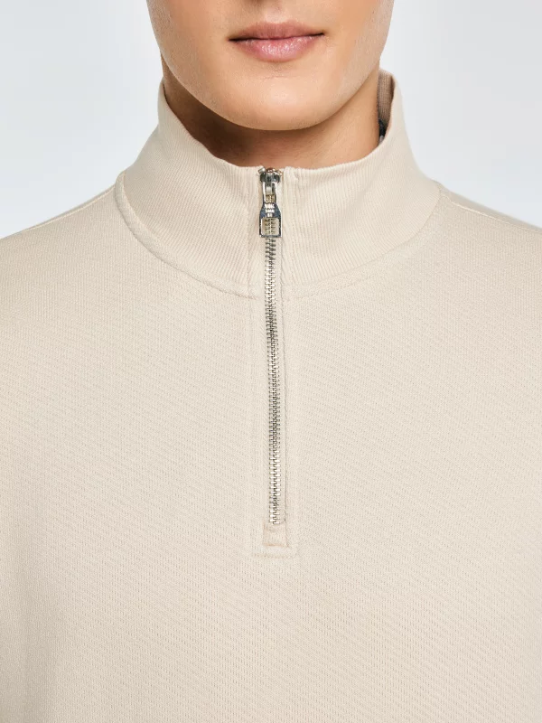 Bluza męska ze stójką kremowa Salih 103