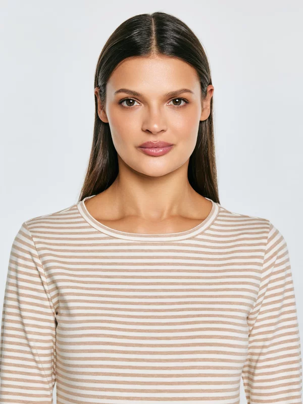 Bluzka damska w paski kremowa Vensa 103