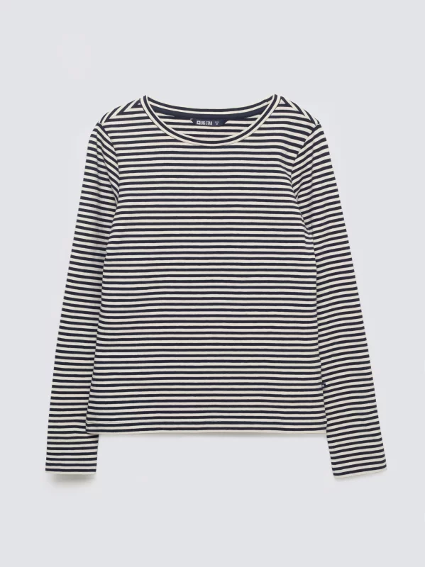 Bluzka damska w paski granatowa Vensa 403