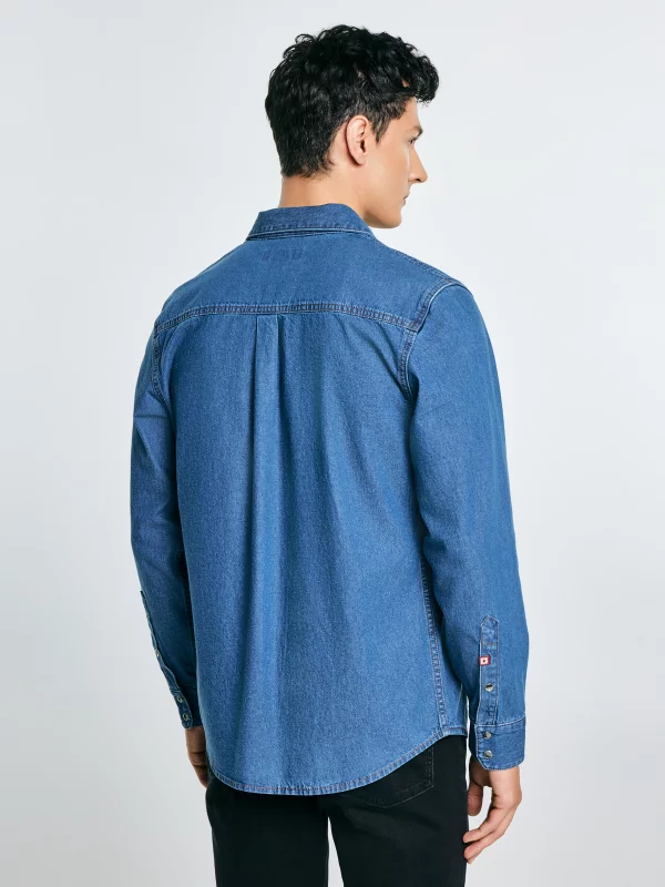 Koszula męska jeansowa niebieska Western 121