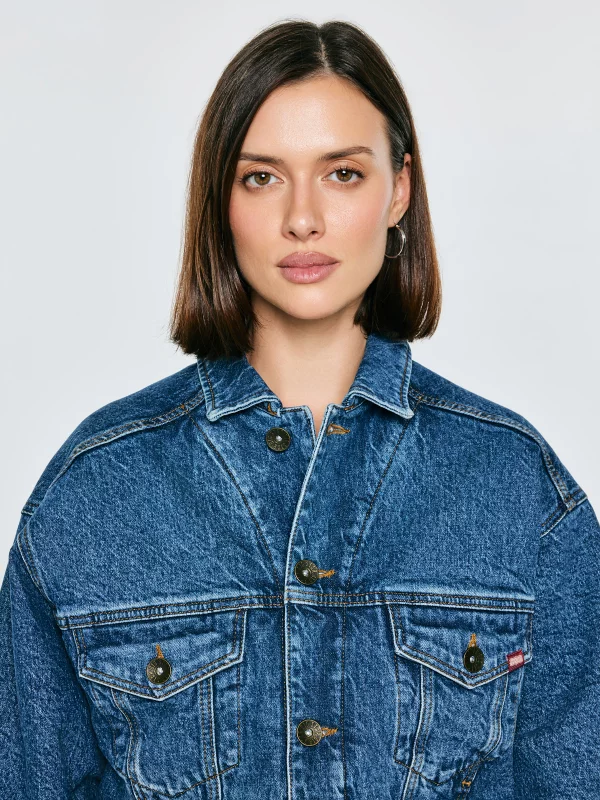 Kurtka damska jeansowa z kolekcji Authentic granatowa Authentic 500