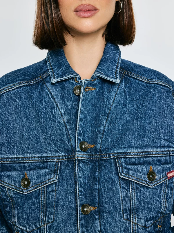 Kurtka damska jeansowa z kolekcji Authentic granatowa Authentic 500