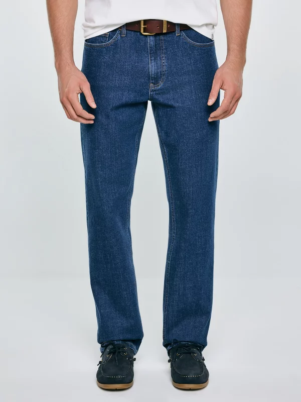 Jeansy męskie z prostą nogawką granatowe Colt 539