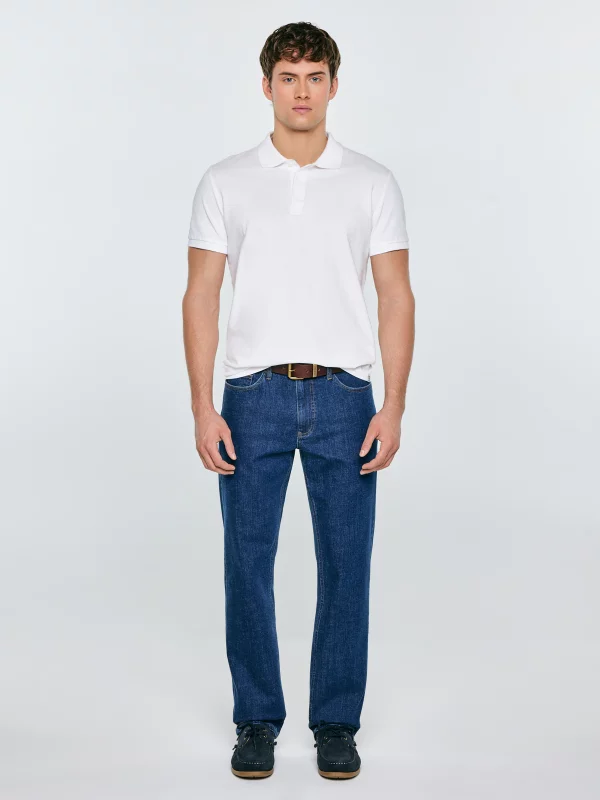 Jeansy męskie z prostą nogawką granatowe Colt 539