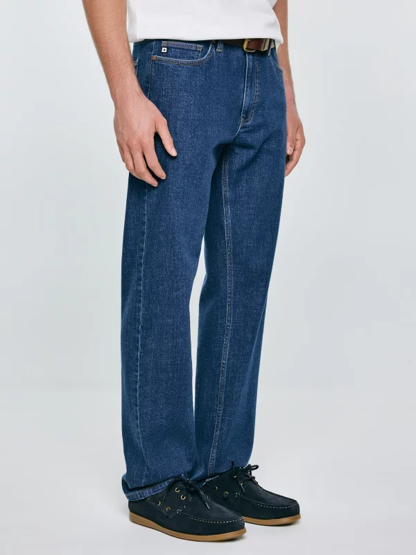 Jeansy męskie z prostą nogawką granatowe Colt 539