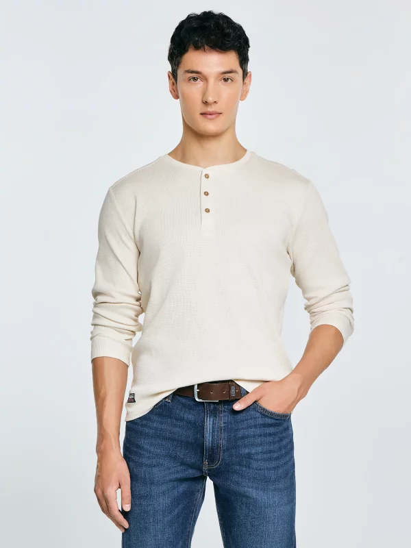 Bluzka męska z długim rękawem kremowa Merrts 103