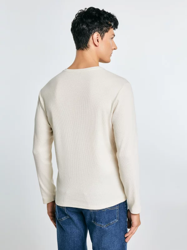 Bluzka męska z długim rękawem kremowa Merrts 103