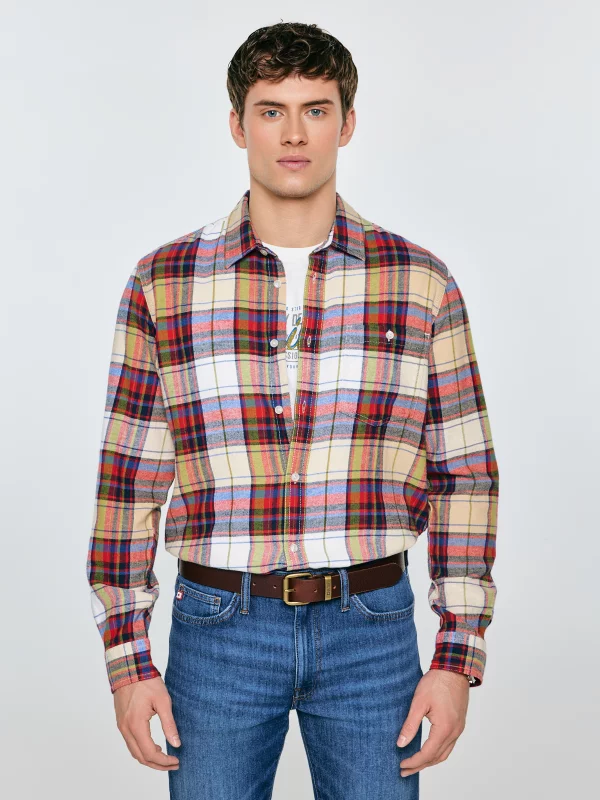 Koszula męska flanelowa wielokolorowa Flaneno 603