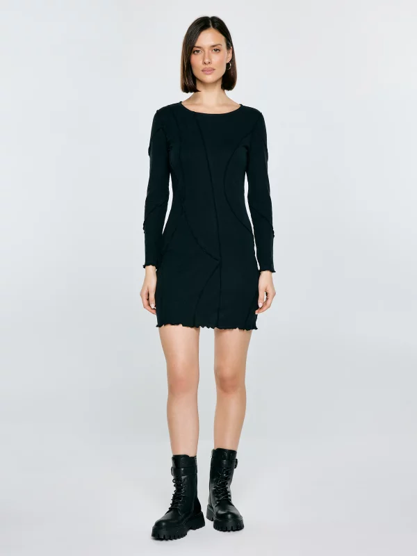 Sukienka damska mini dopasowana czarna Malgosara 906