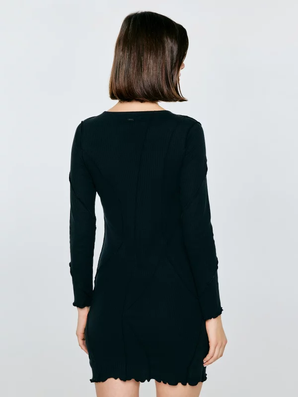 Sukienka damska mini dopasowana czarna Malgosara 906