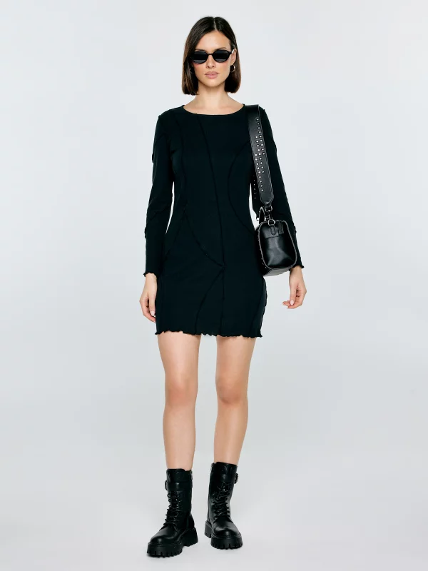 Sukienka damska mini dopasowana czarna Malgosara 906