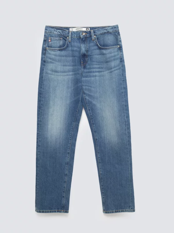 Jeansy męskie z prostą nogawką niebieskie Brandon 191