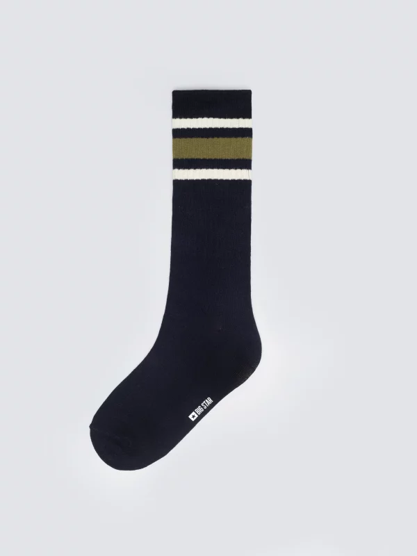 Skarpety męskie z paskami granatowe Rajanold 403