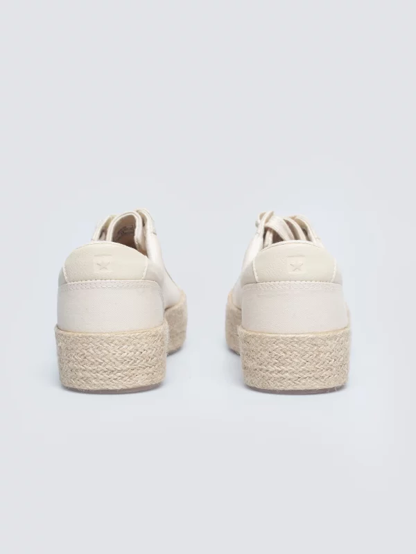 Trampki damskie na podwyższonej podeszwie beżowe TT274350 801