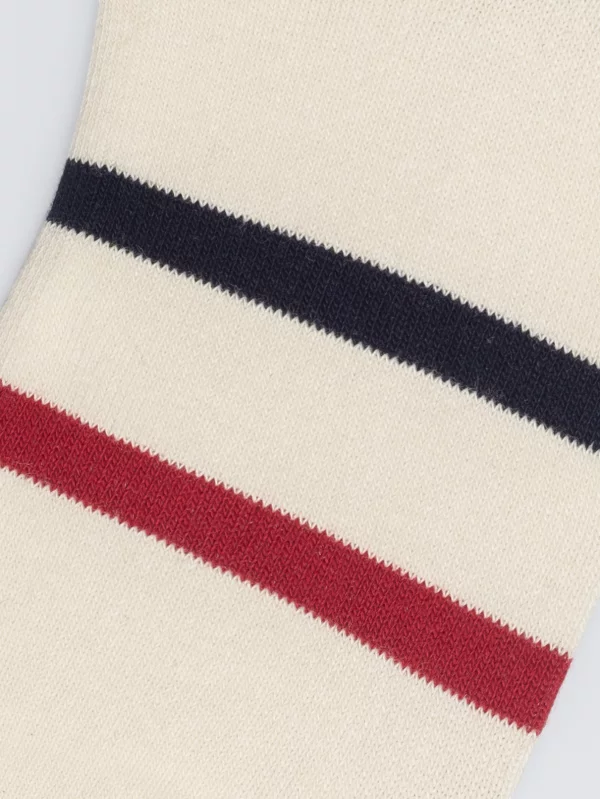 Stopki męskie z dwoma paskami białe Sherlock 100