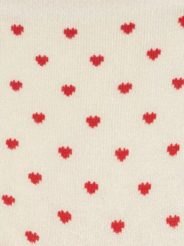 Skarpety damskie w czerwone serduszka białe Hartisa 100