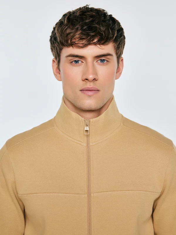 Bluza męska rozpinana ze stójką beżowa Wlador 801