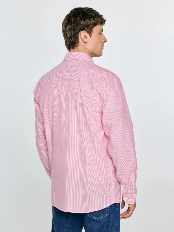 Koszula męska w prążek czerwona Cosiser 603