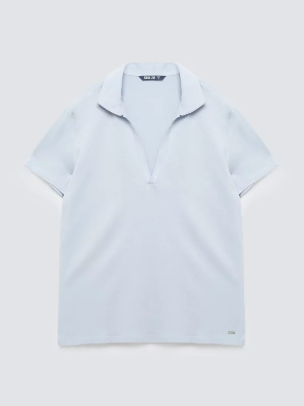 Koszulka damska polo z modalu niebieska Fremenka 400