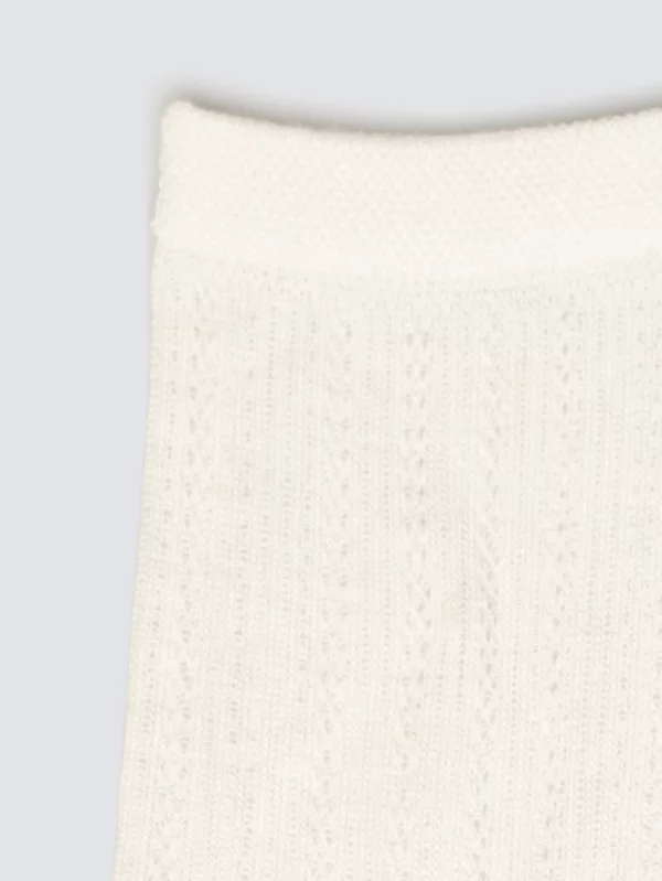 Skarpety damskie ażurowe z wizkozy białe Holy 100