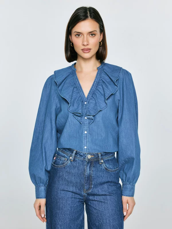 Koszula damska jeansowa niebieska Irina 392