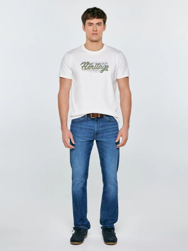 Koszulka męska z nadrukiem biała Keren 100