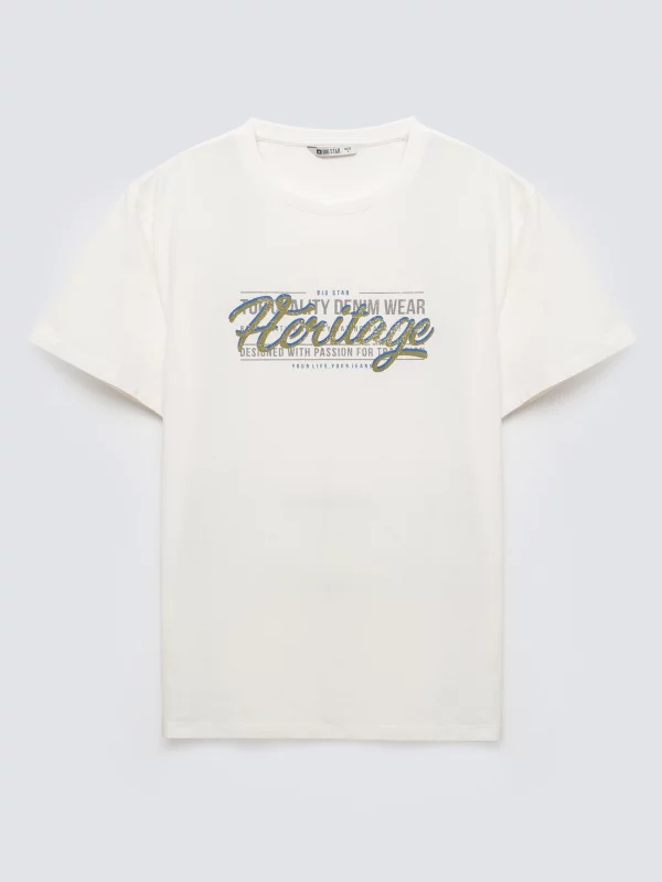 Koszulka męska z nadrukiem biała Keren 100