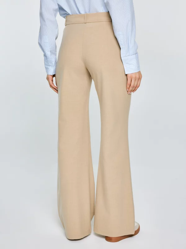Spodnie damskie z szeroką nogawką beżowe Mabela 801