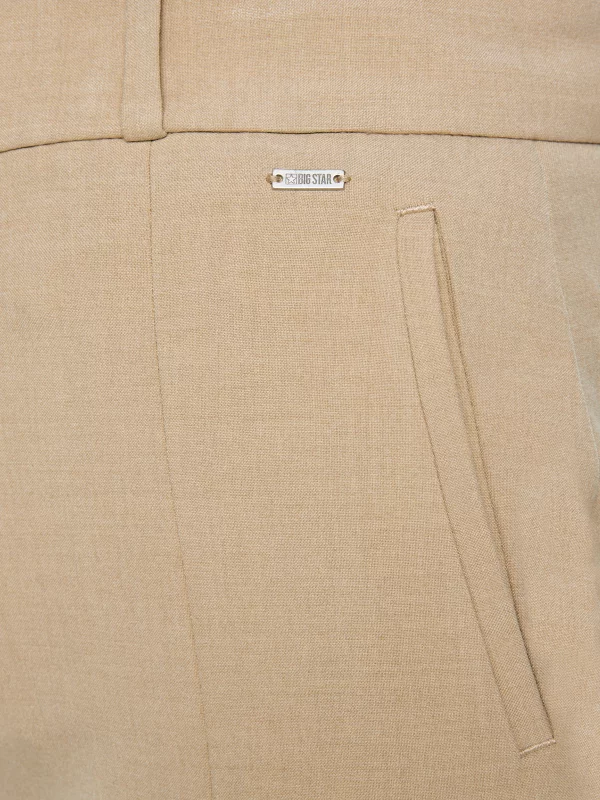 Spodnie damskie z szeroką nogawką beżowe Mabela 801