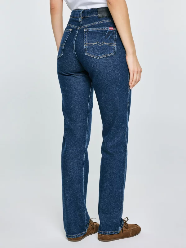 Jeansy damskie z prostą nogawką granatowe Myrra 545