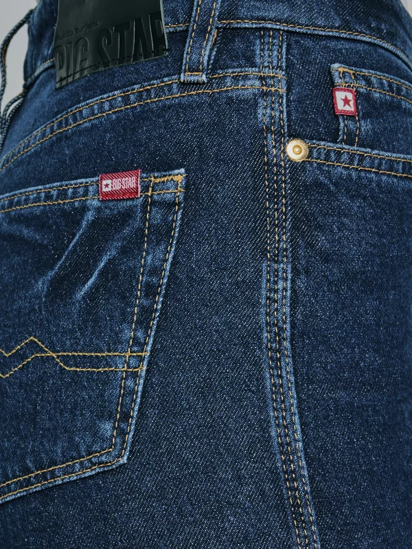 Jeansy damskie z prostą nogawką granatowe Myrra 545